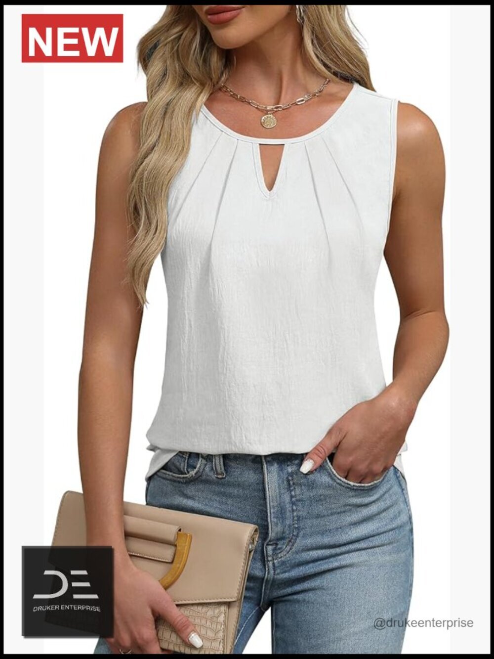 Sleeveless Business Casual Tank Top Dressy Work Shirt